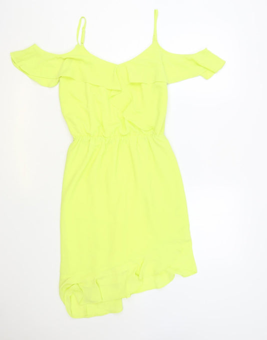 Oasis Womens Green Polyester A-Line Size 8 V-Neck Pullover