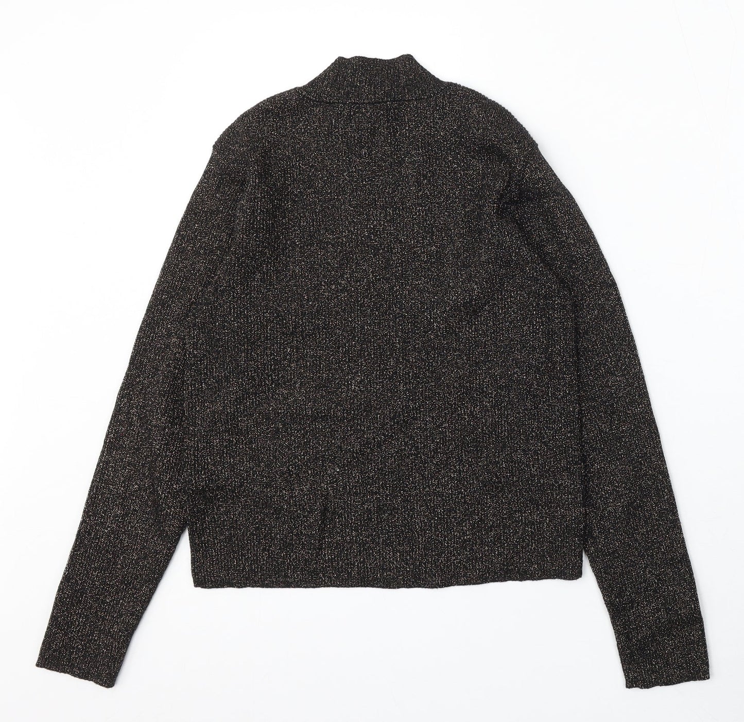 Primark Womens Black Mock Neck Viscose Pullover Jumper Size 14