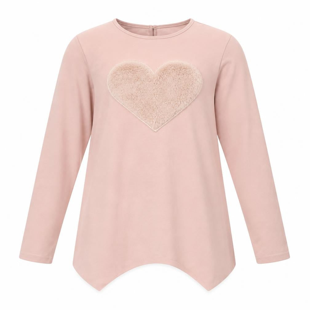 SheIn Girls Purple Polyester Basic Blouse Size 12-13 Years Round Neck - Heart