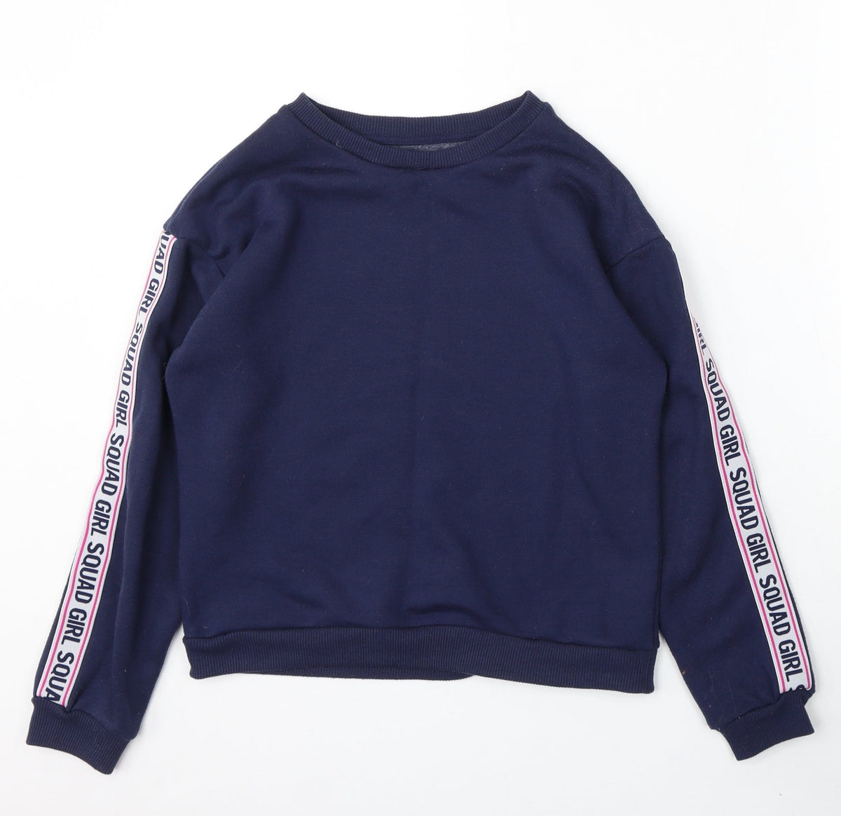 Dunnes Girls Blue Cotton Pullover Sweatshirt Size 12 Years - Girl Squad