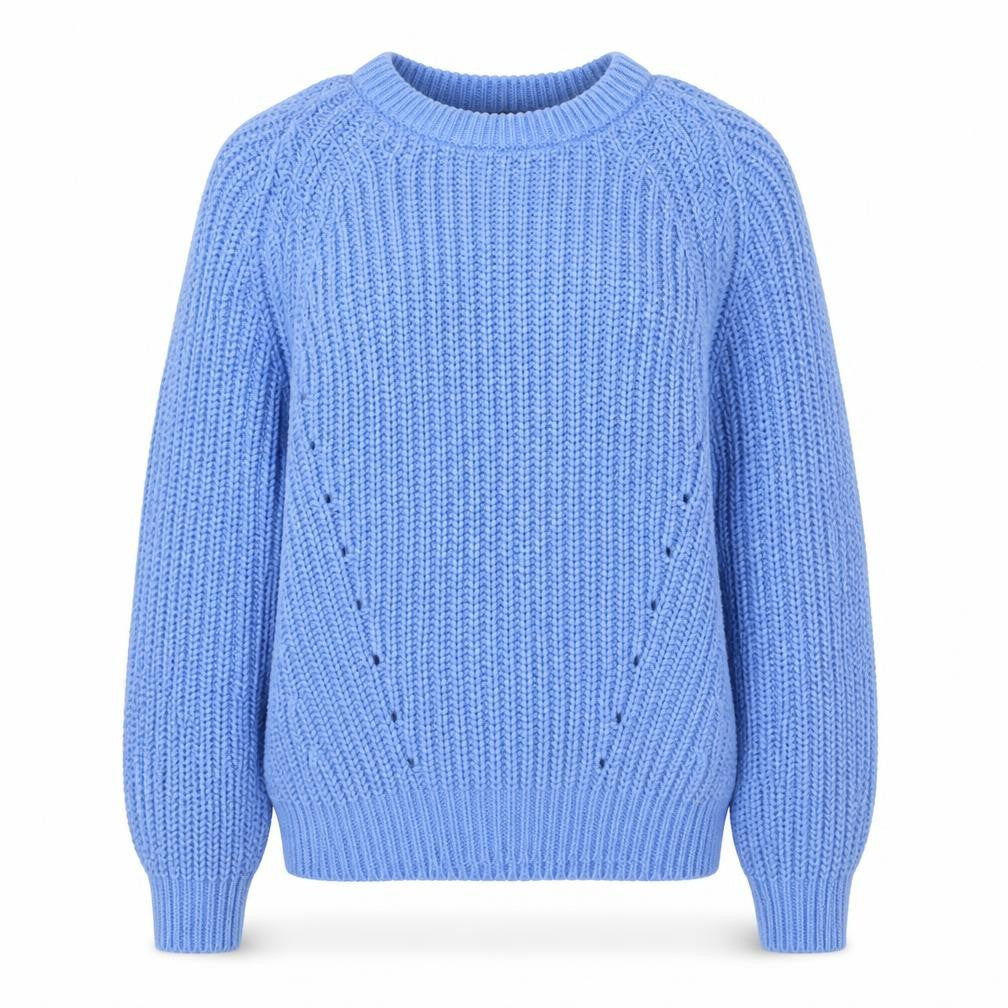 Dunnes Stores Womens Blue Round Neck Cotton Pullover Jumper Size S