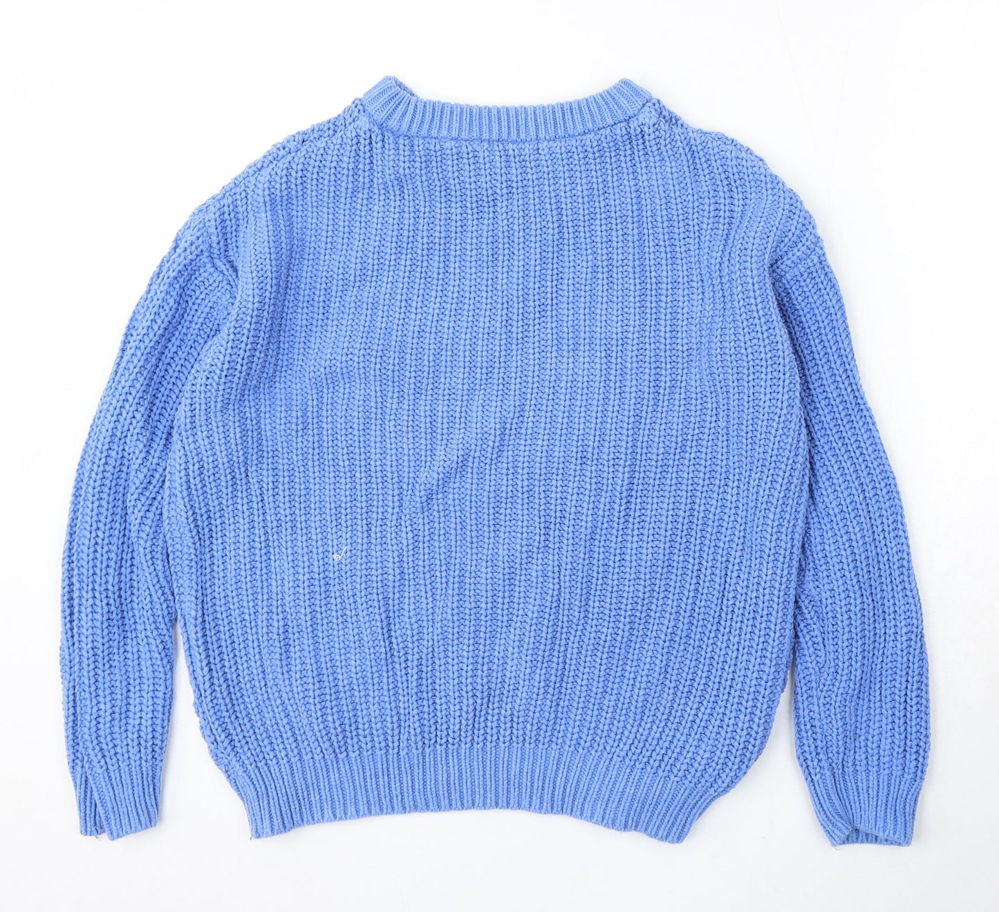 Dunnes Stores Womens Blue Round Neck Cotton Pullover Jumper Size S