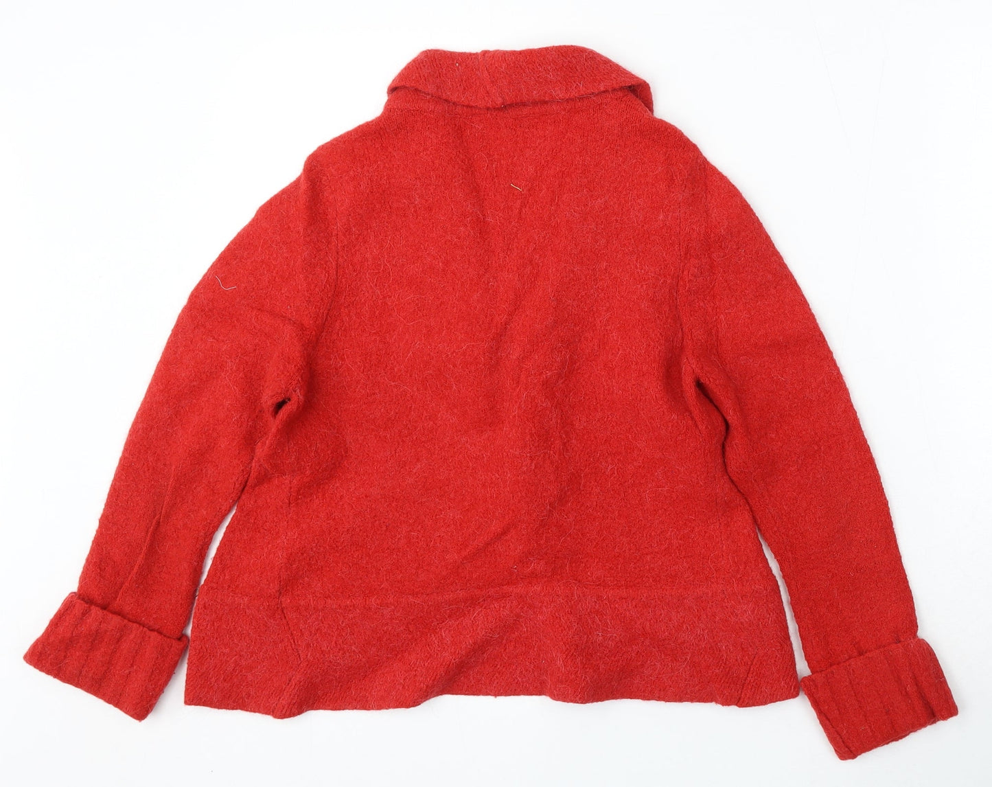 Inwear Womens Red V-Neck Nylon Cardigan Jumper Size S