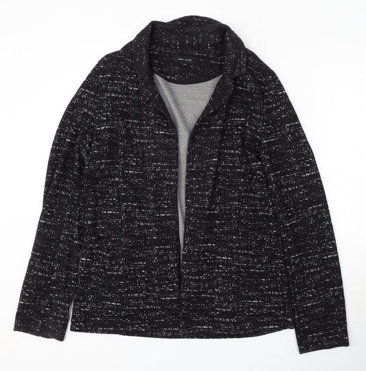 New Look Womens Black Collared Geometric Viscose Cardigan Jumper Size 12