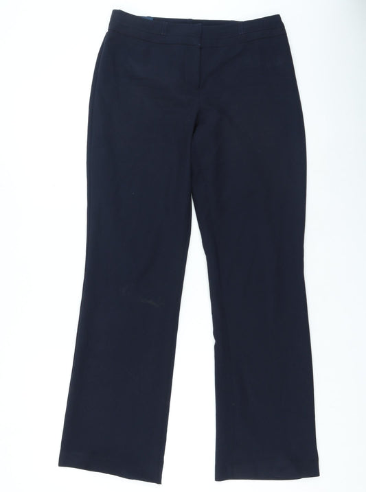 Dunnes Stores Womens Blue Polyester Trousers Size 8 L25 in Regular Zip