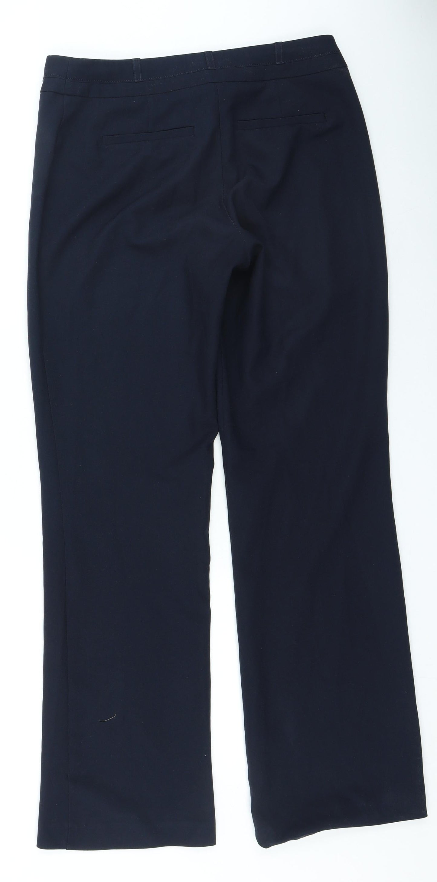 Dunnes Stores Womens Blue Polyester Trousers Size 8 L25 in Regular Zip