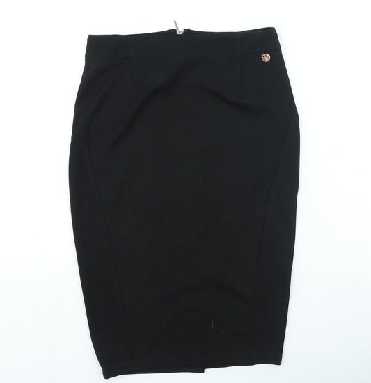 Rant & Rave Womens Black Polyester Straight & Pencil Skirt Size 28 in Zip