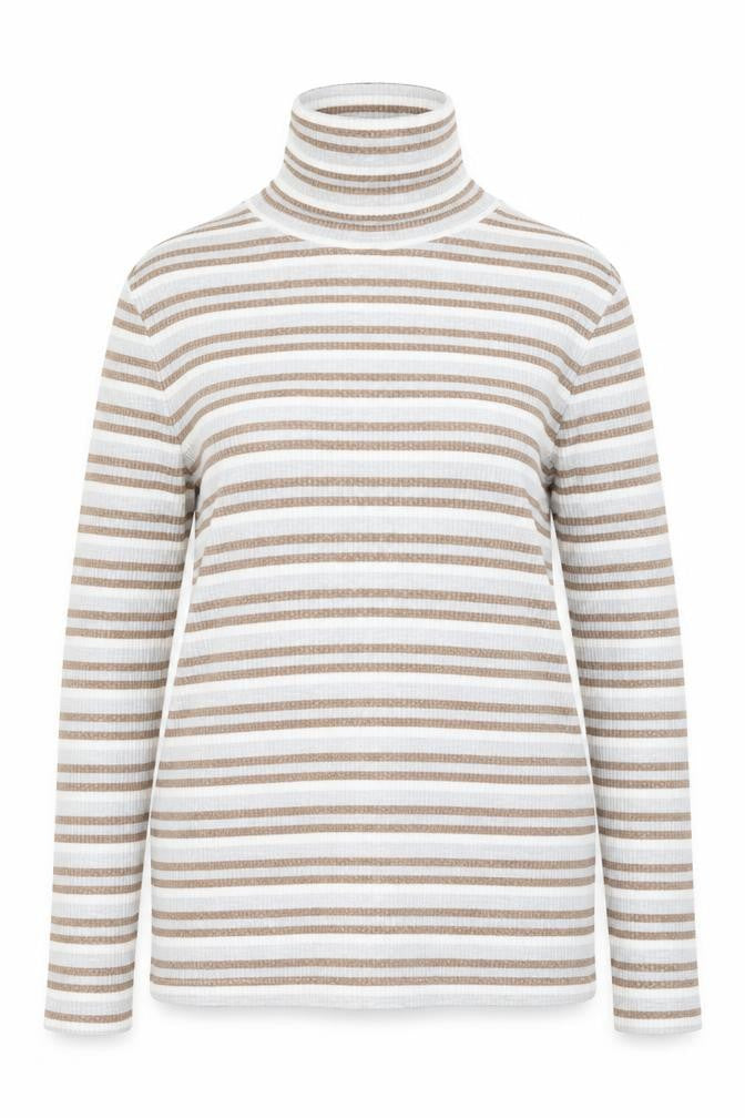Marks & Spencer Womens Multicoloured Roll Neck Striped Polyester Pullover Jumper Size 14