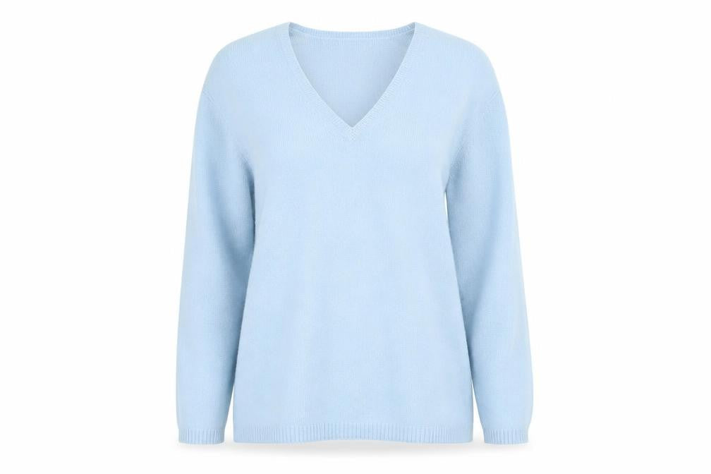 LOFT Womens Blue V-Neck Nylon Pullover Jumper Size M