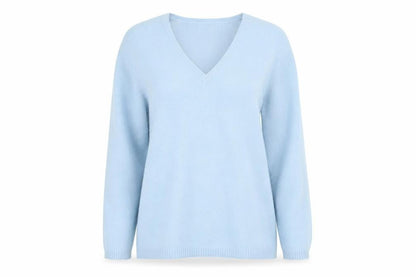 LOFT Womens Blue V-Neck Nylon Pullover Jumper Size M