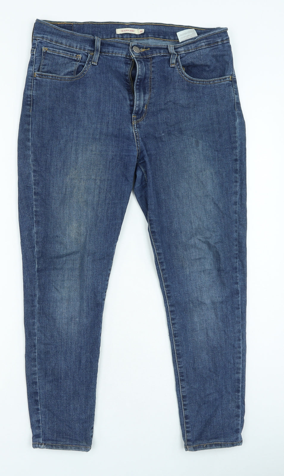 Waterless Womens Blue Cotton Straight Jeans Size 30 in L26 in Regular Zip