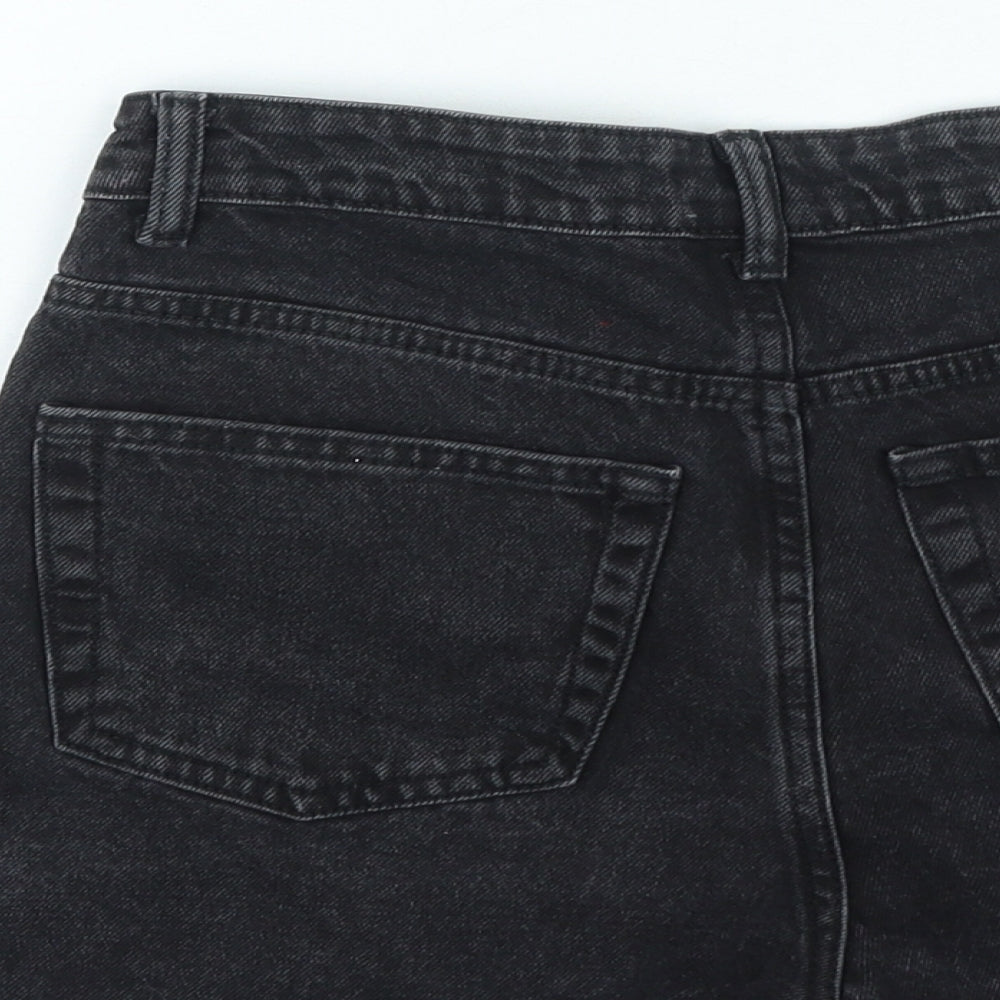 Denim & Co. Womens Grey Cotton Hot Pants Shorts Size 6 L3 in Regular Zip