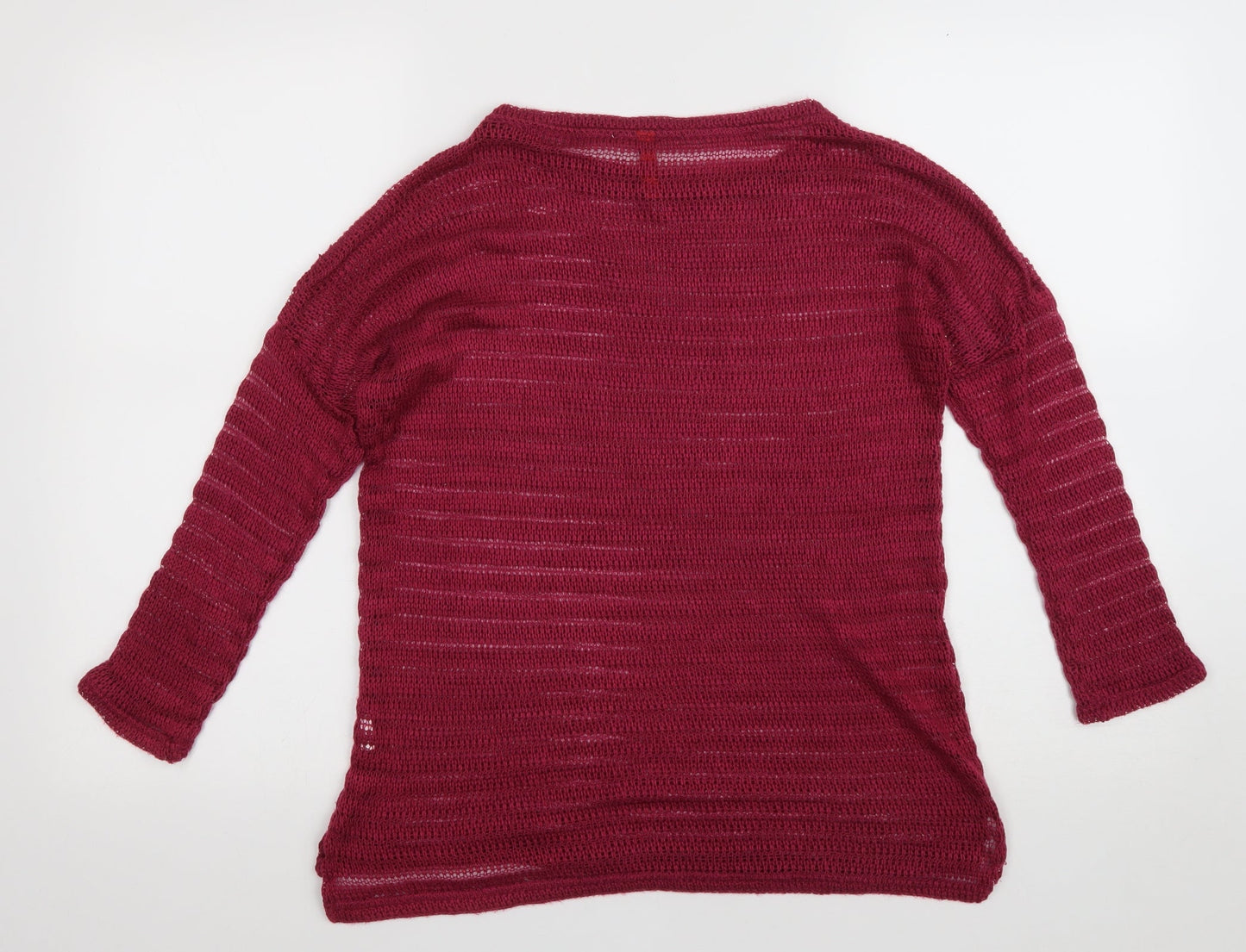 QS by s.Oliver Womens Purple Round Neck Polyester Pullover Jumper Size S