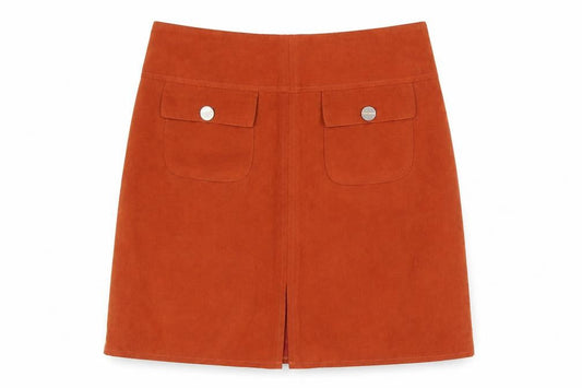Dunnes Womens Brown Polyester A-Line Skirt Size 12 Zip