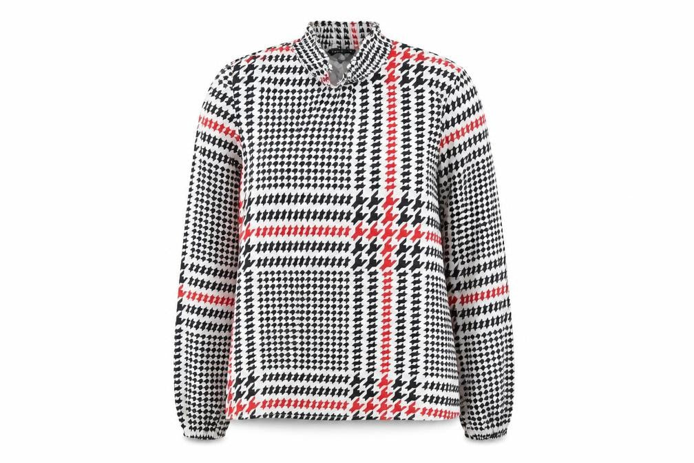 SheIn Womens Multicoloured Plaid Polyester Basic Blouse Size M High Neck