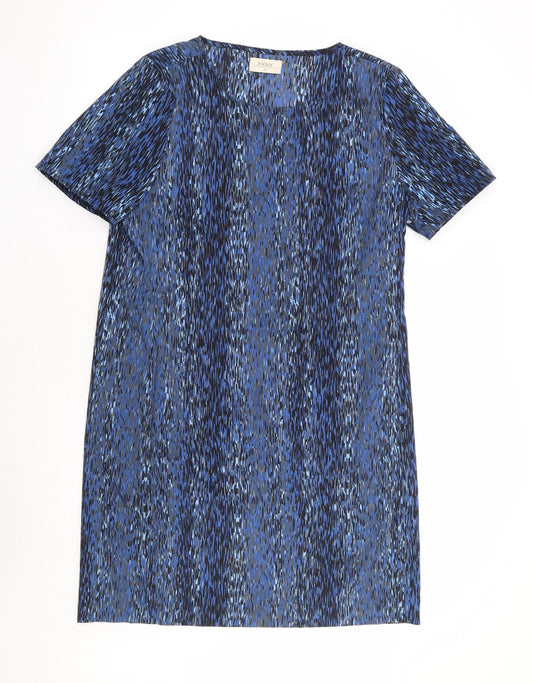 Piknik Womens Blue Geometric Polyester Shift Size 14 Round Neck Pullover