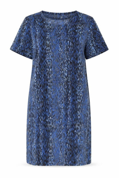Piknik Womens Blue Geometric Polyester Shift Size 14 Round Neck Pullover