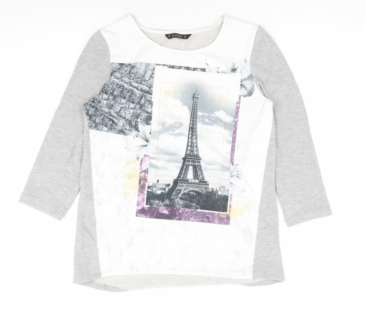 Dunnes Stores Womens Multicoloured Polyester Basic T-Shirt Size 10 Off the Shoulder - Paris