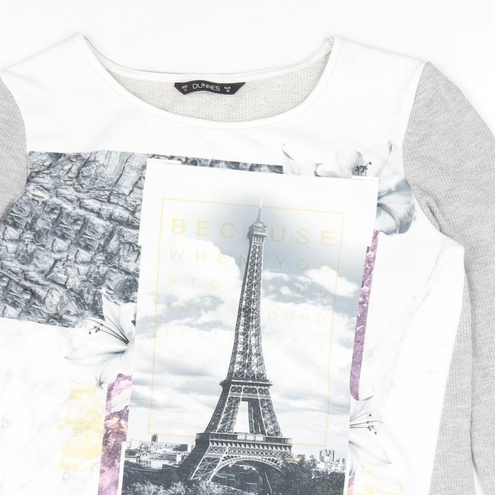 Dunnes Stores Womens Multicoloured Polyester Basic T-Shirt Size 10 Off the Shoulder - Paris