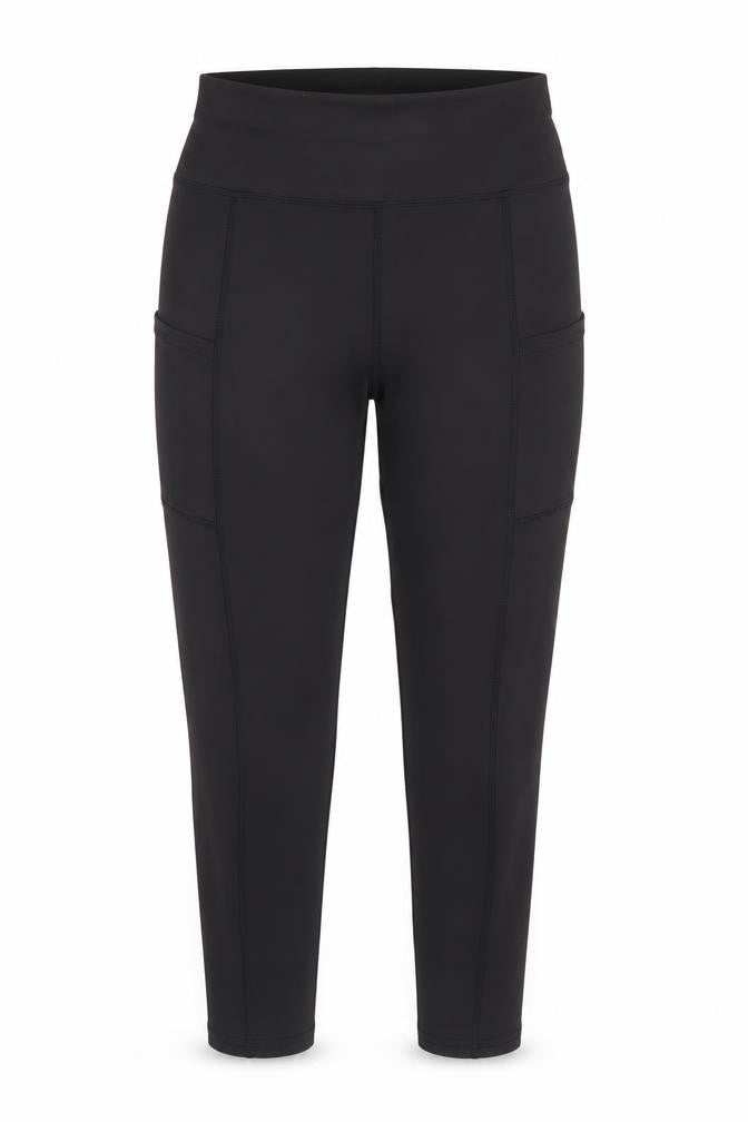 SheIn Womens Black Polyester Capri Leggings Size S L24 in Regular Pullover