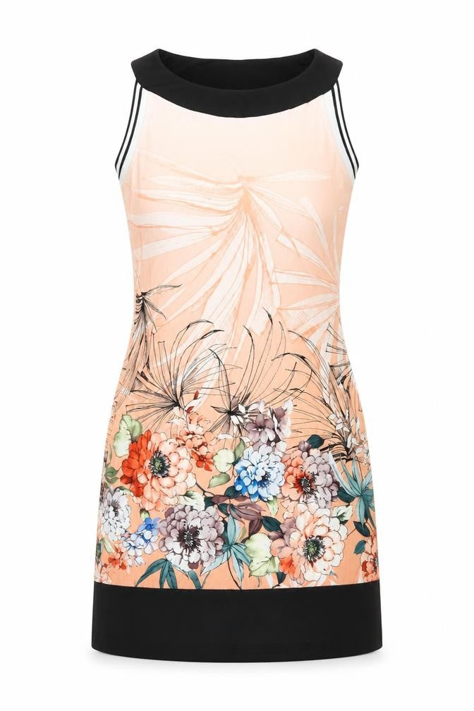 Vivance Collection Womens Multicoloured Floral Viscose Shift Size 8 Round Neck Pullover