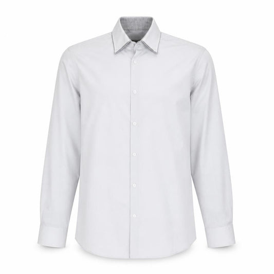 Cedarwood State Mens Grey Polyester Dress Shirt Size 14 Collared Button