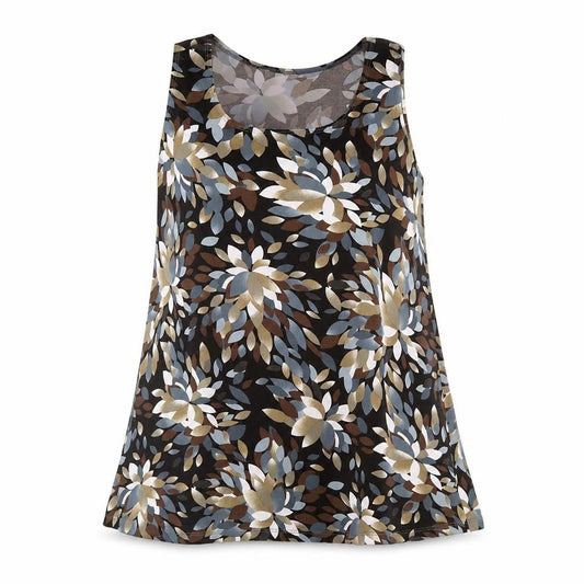 Preworn Womens Multicoloured Geometric Polyester Tunic Tank Size 12 Scoop Neck