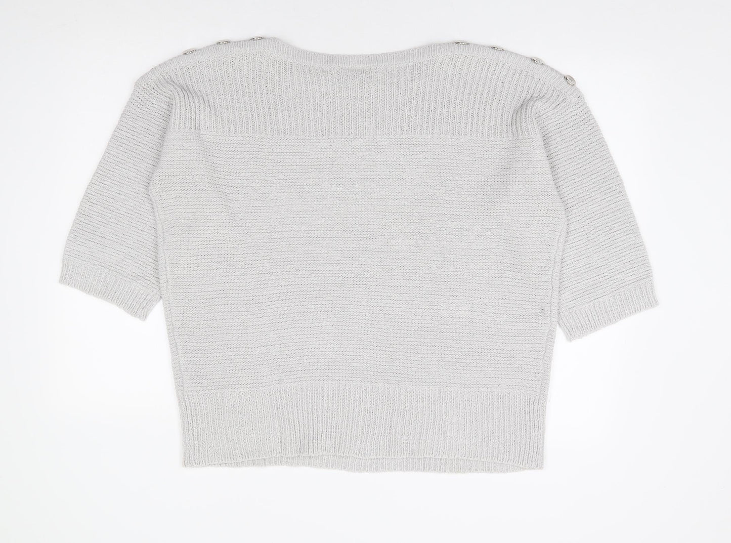 Wallis Womens Grey Round Neck Acrylic Pullover Jumper Size L