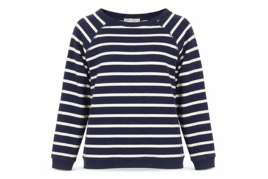 Zara Womens Blue Striped 100% Cotton Pullover Sweatshirt Size S Pullover