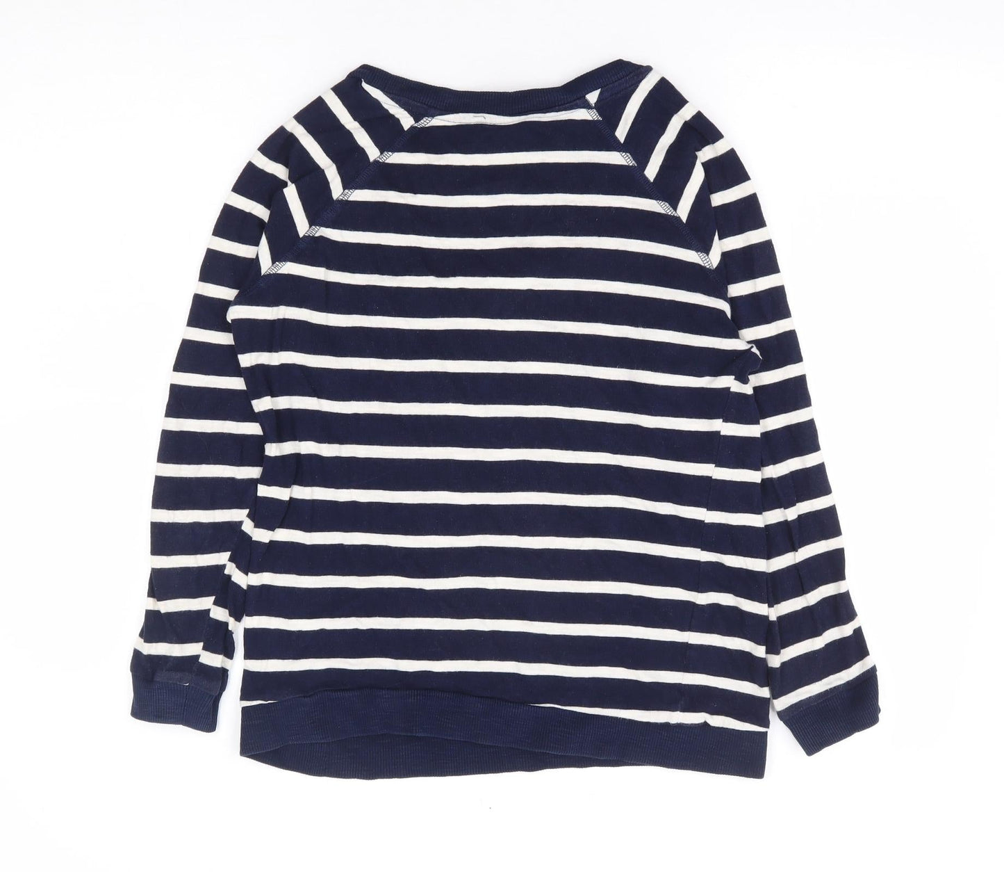 Zara Womens Blue Striped 100% Cotton Pullover Sweatshirt Size S Pullover