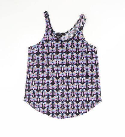 Atmosphere Womens Multicoloured Geometric Polyester Basic Tank Size 8 Round Neck