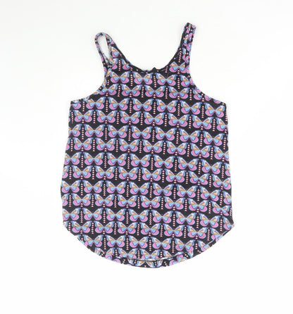 Atmosphere Womens Multicoloured Geometric Polyester Basic Tank Size 8 Round Neck