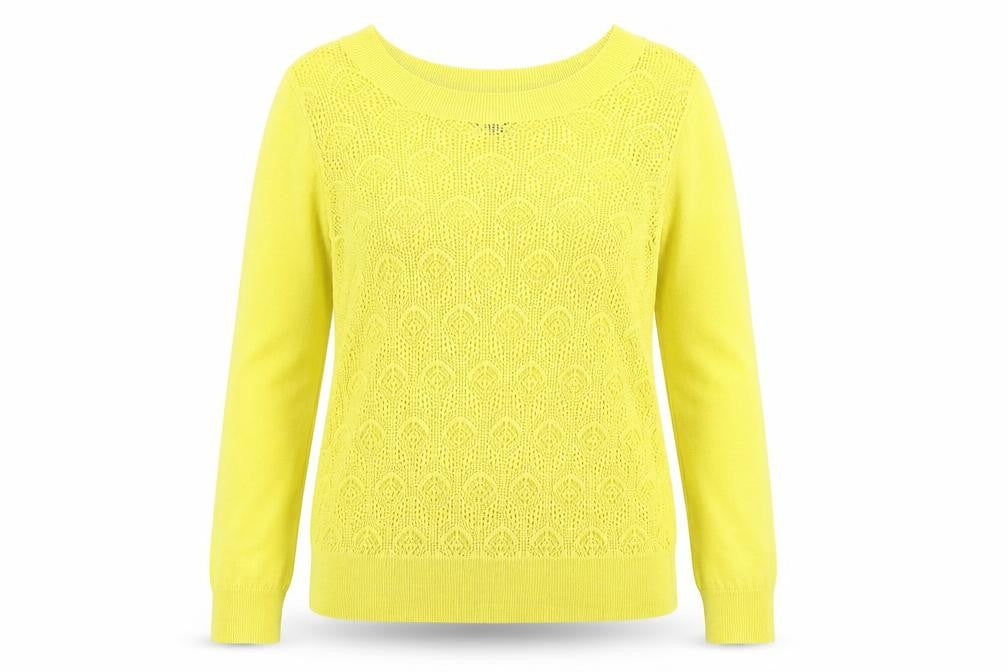 MGXX Womens Yellow Round Neck Acrylic Pullover Jumper Size M