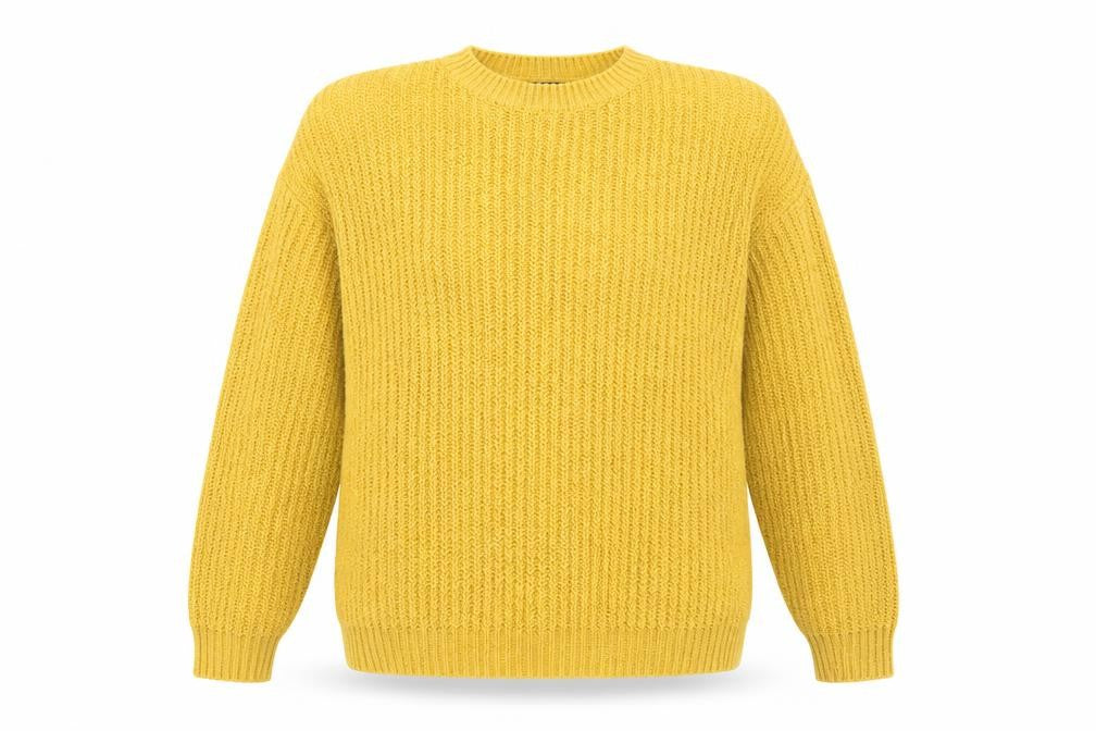 New Look Womens Yellow Crew Neck Acrylic Pullover Jumper Size M
