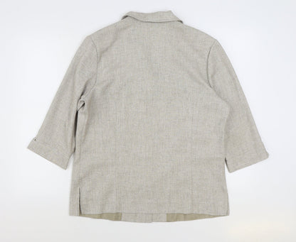 Oscar B Womens Beige Jacket Blazer Size 16 Button