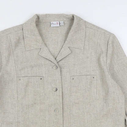 Oscar B Womens Beige Jacket Blazer Size 16 Button