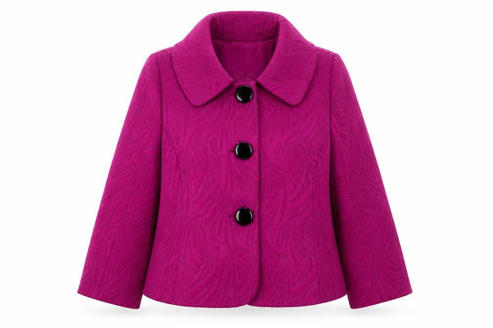 Chaus Womens Pink Geometric Jacket Size 10 Button