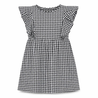 SHEIN Womens Black Gingham Polyester A-Line Size S Boat Neck Pullover