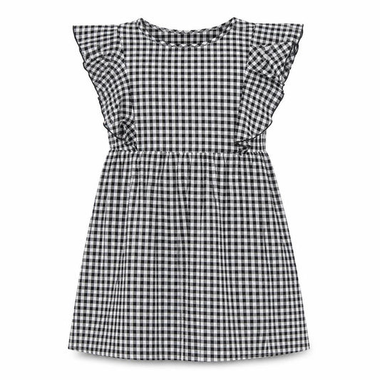 SheIn Womens Black Gingham Polyester A-Line Size S Boat Neck Pullover