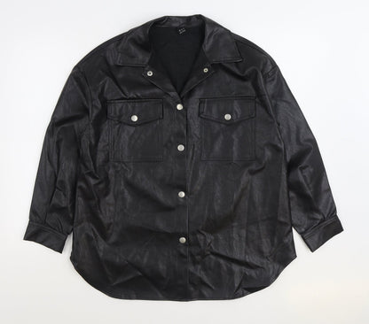 SHEIN Mens Black Jacket Size XS Button
