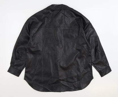 SHEIN Mens Black Jacket Size XS Button