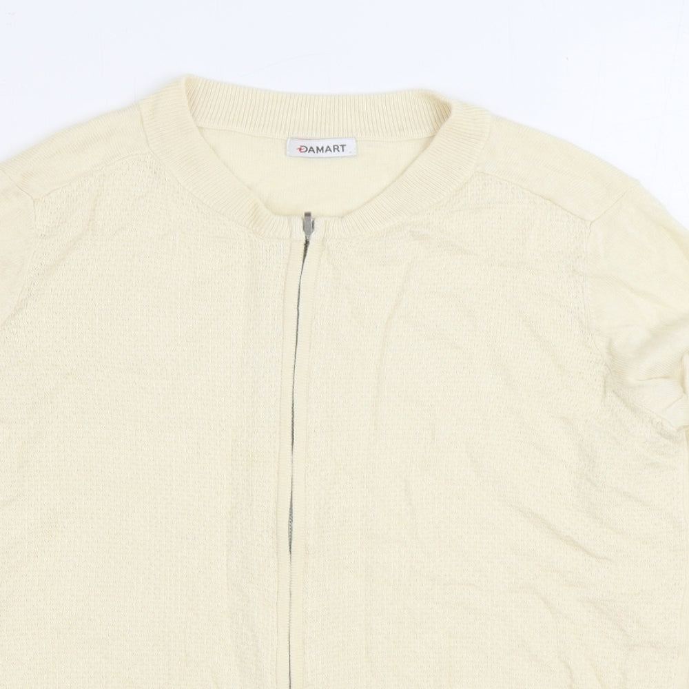 Damart Womens White Round Neck Viscose Cardigan Jumper Size 10