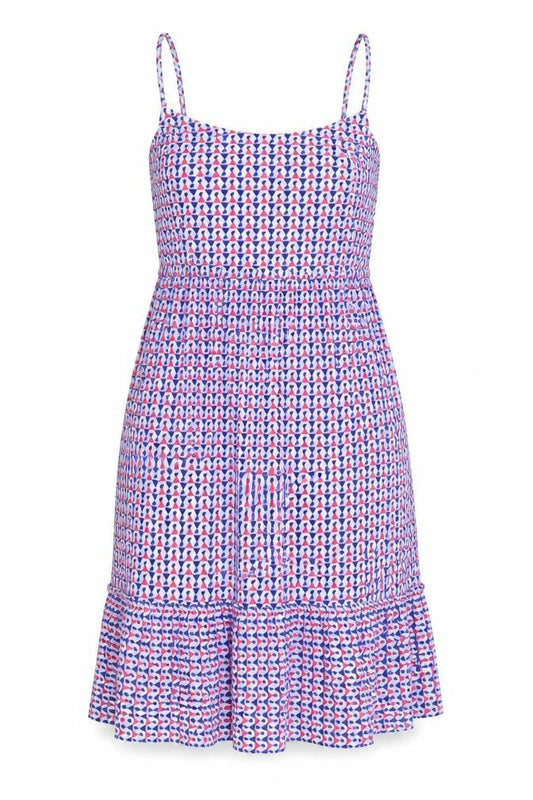 Marks & Spencer Womens Multicoloured Geometric Viscose Trapeze & Swing Size 8 Scoop Neck Pullover