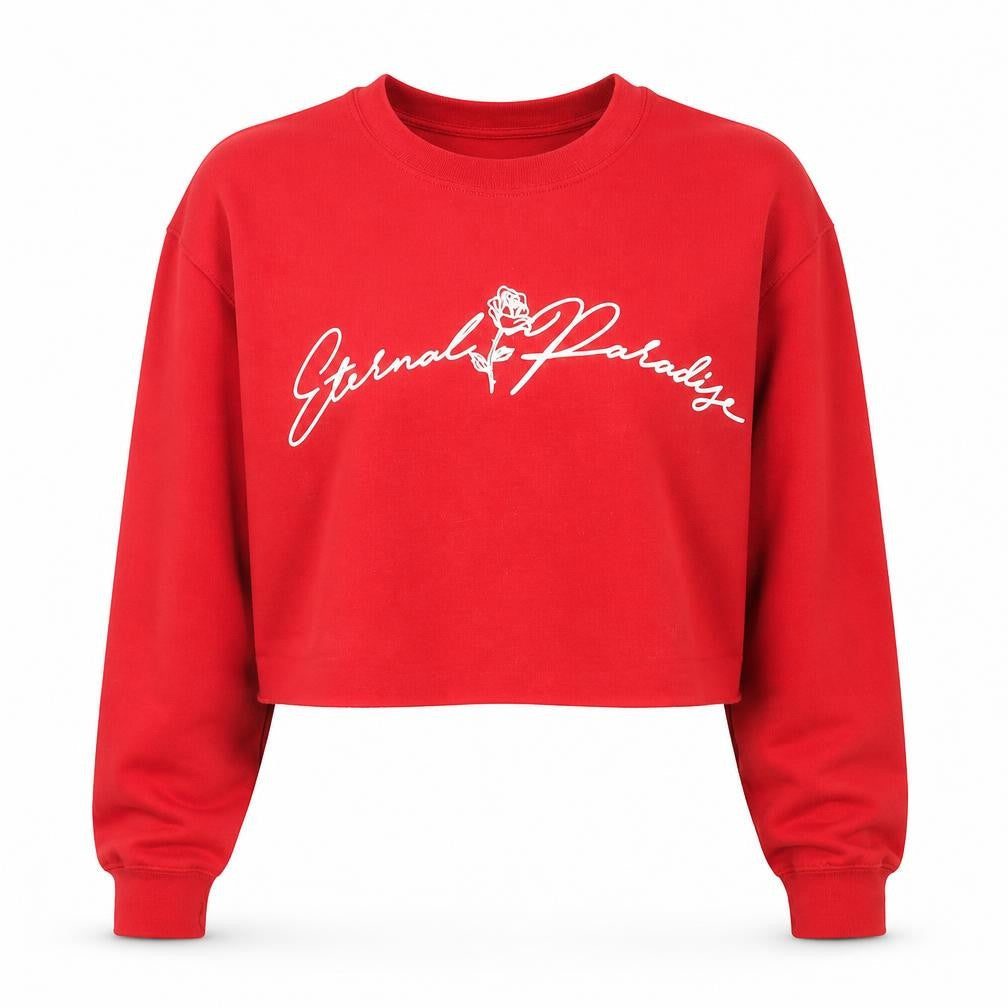 Topshop Womens Red Cotton Pullover Sweatshirt Size S Pullover - Eternal Paradise