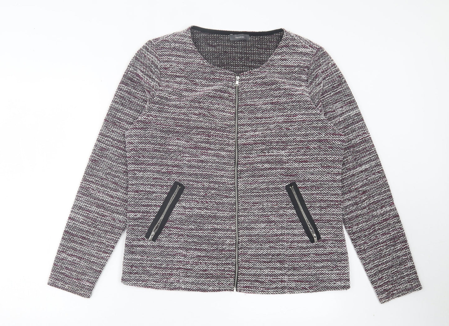 Yessica Womens Purple Jacket Size L Zip