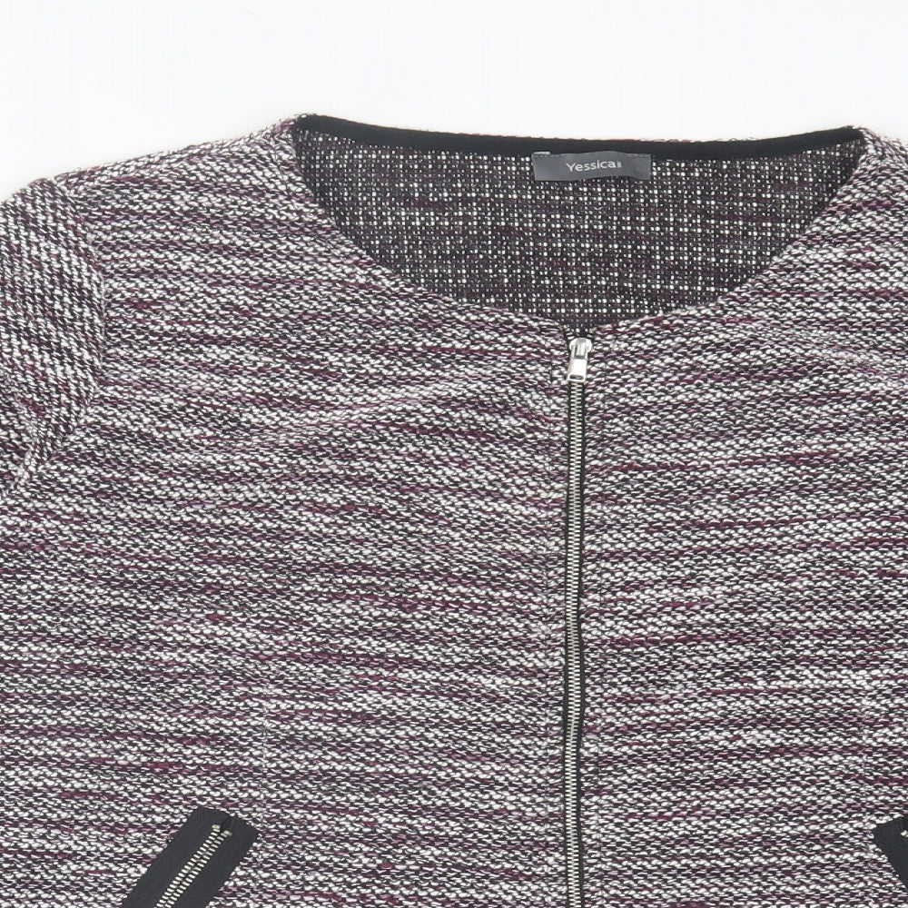 Yessica Womens Purple Jacket Size L Zip