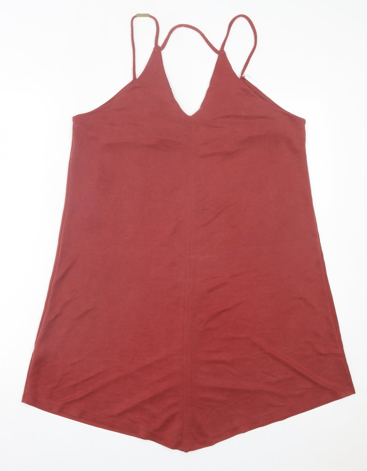 River Island Womens Red Modal A-Line Size 14 V-Neck Pullover