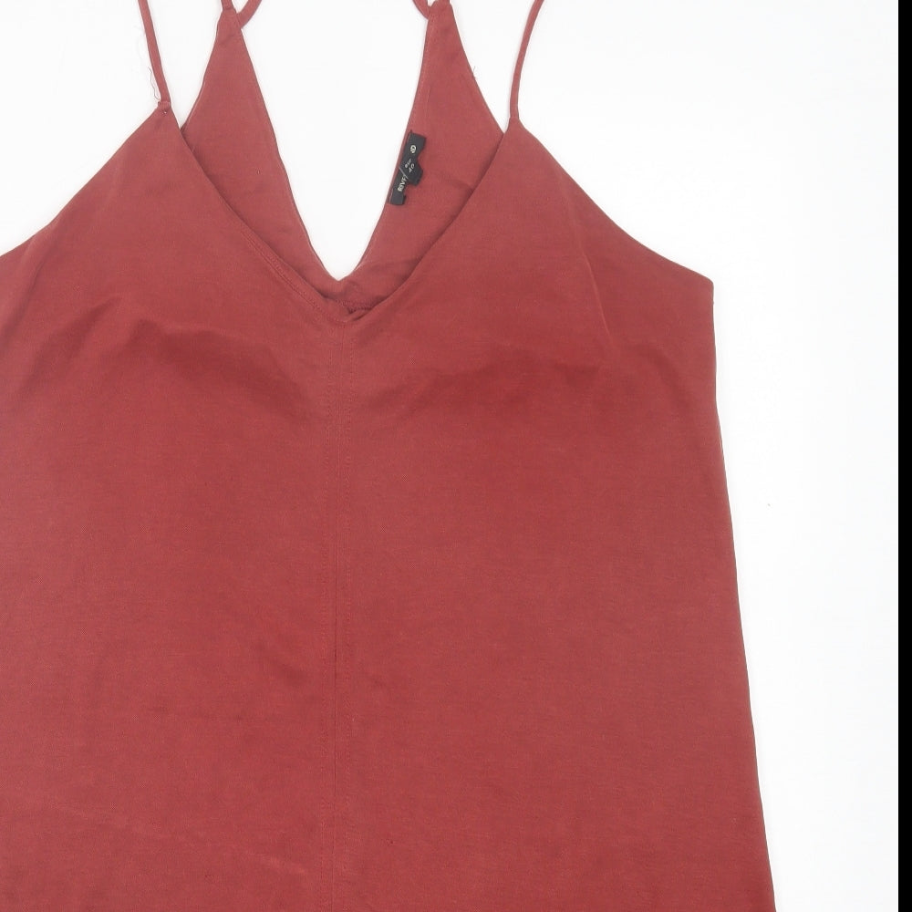 River Island Womens Red Modal A-Line Size 14 V-Neck Pullover