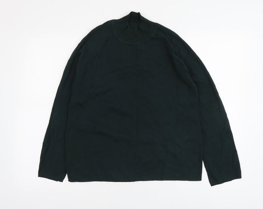 NEXT Womens Green Round Neck Viscose Pullover Jumper Size 10