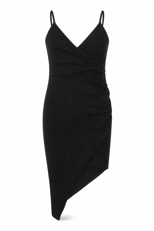 Quiz Womens Black Nylon Bodycon Size 12 V-Neck Pullover